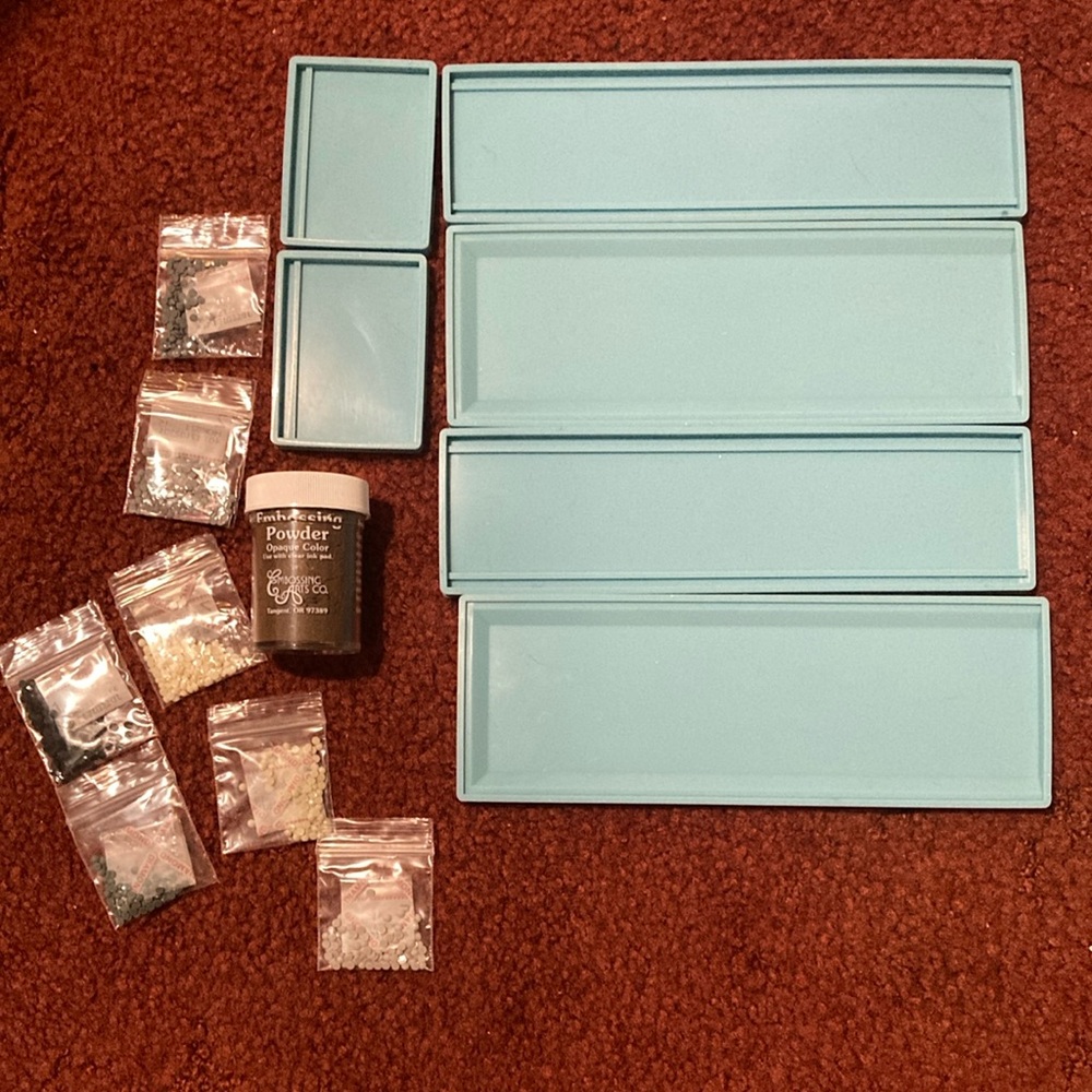 Blue Silicone Resin Box Mold Set and Other Crafting Items